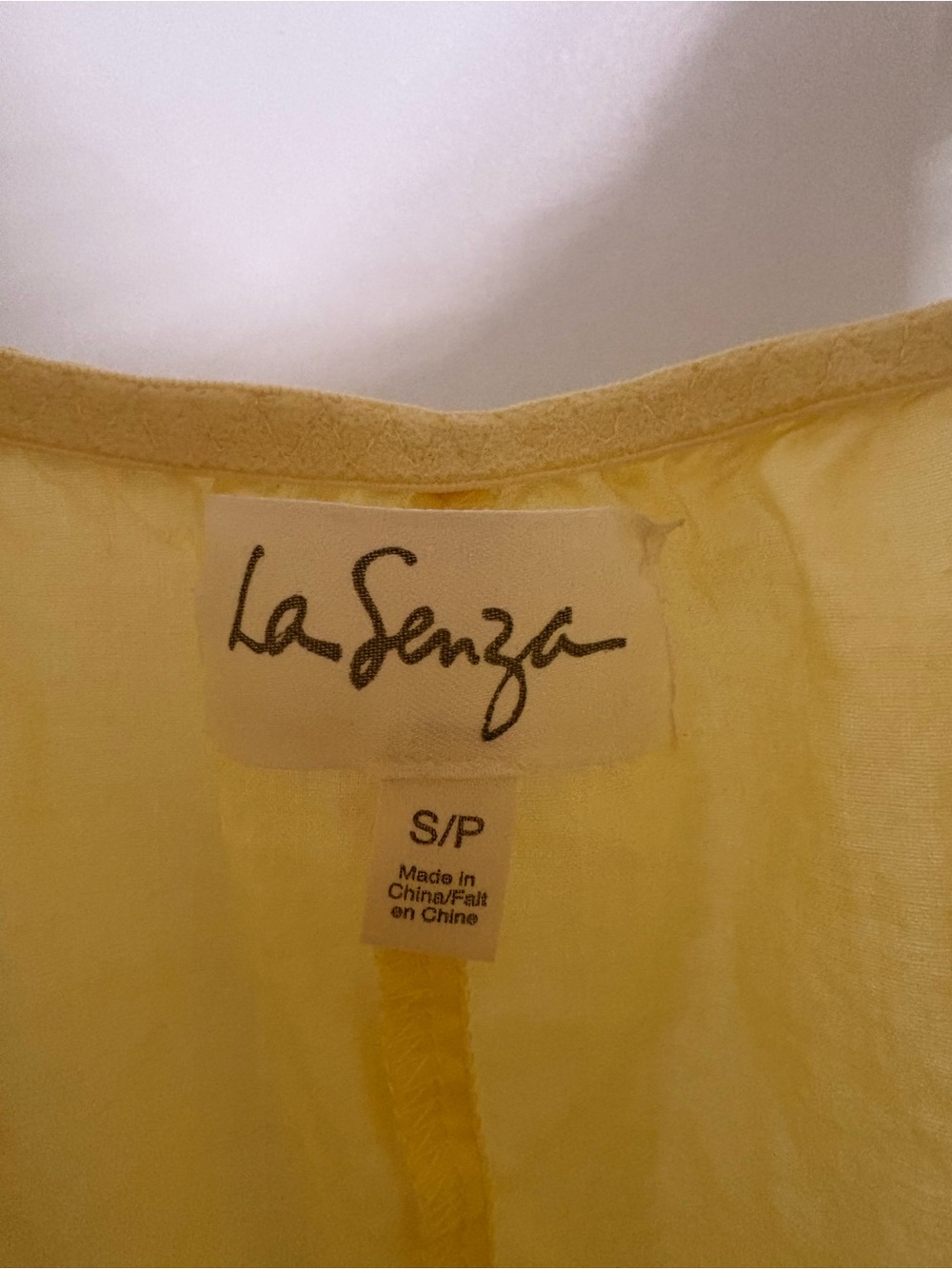 Y2K La Senza Yellow Cotton Lace-Trim Chemise Night Mini Dress Size Small - Picture 6 of 11